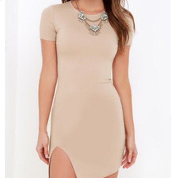 Lulus “So Typically Me” Beige Dress - Picture 1 of 4